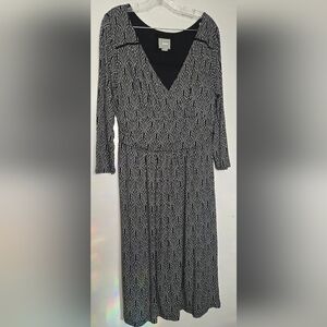 Maeve Black and White Art Deco Dress